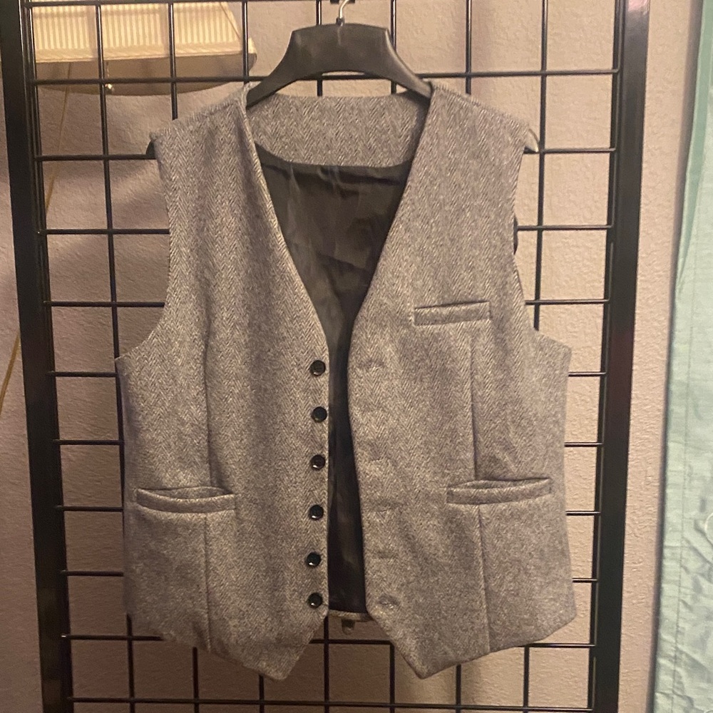 Gray Button-Up Vest